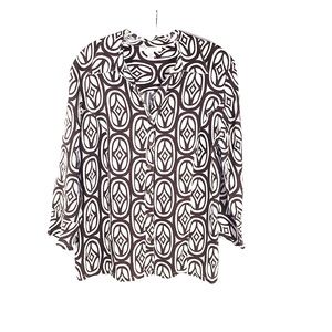 JM Collection 100% Linen Shirt Sz 12 Brown *2A